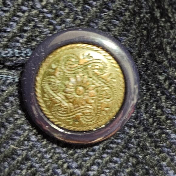 Mary Flaherty 100% Lambs Wool Blazer Navy Vintage Buttons Pockets Womens Size 12 - Picture 4 of 4